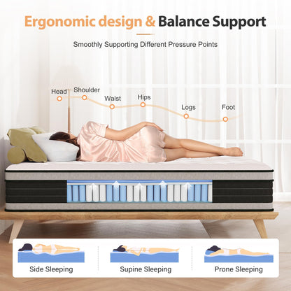 Bednew European Small Double Mattress Hybrid Mattress 120x200x30cm