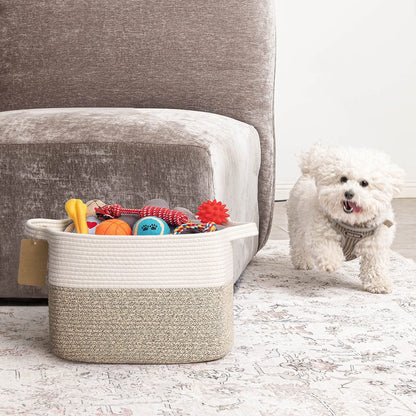 Cotton Rope Storage Baskets for Shelves, Decorative Woven Baskets for Closet Storage, Laundry Basket for Toy Towel Storage, Empty Gift Basket for