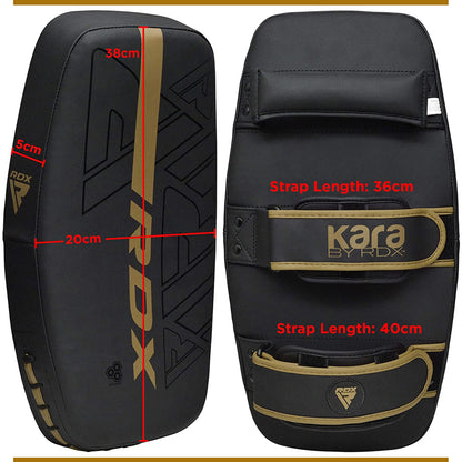 RDX Thai Pads Curved Kickboxing Muay Thai with Solid Handle Grip, Maya Hide Leather KARA Strike Shield for Knees Elbows Kicks Punches, Coaching