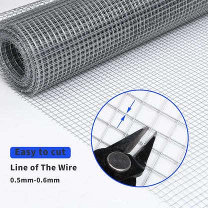 Rodent Mesh, Galvanized Wire Metal Mesh Hardware Cloth Welded Roll for Vegetables Garden, Easy to Cut and Make Straight, Never Rust (6Mx50cm)
