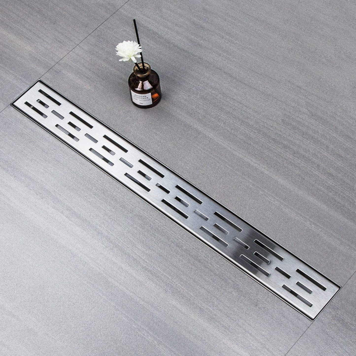 Sunrik Stainless Steel Shower Channel 40 cm, Quick Drainage, AEC Siphon