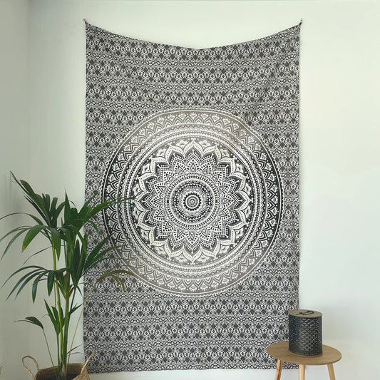 MOMOMUS Sandfree Large Beach Towels for Adults - Mandala Style, Lightweight and Familiar - Sandproof Beach Blanket - Grey 135 x 210 cm