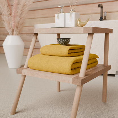 PETTI Artigiani Italiani - 100% Cotton Terry Bath Towels, 1+1 Towel Set, 2 Pieces 1 Face Towel and 1 Hand Towel, Yellow Towels