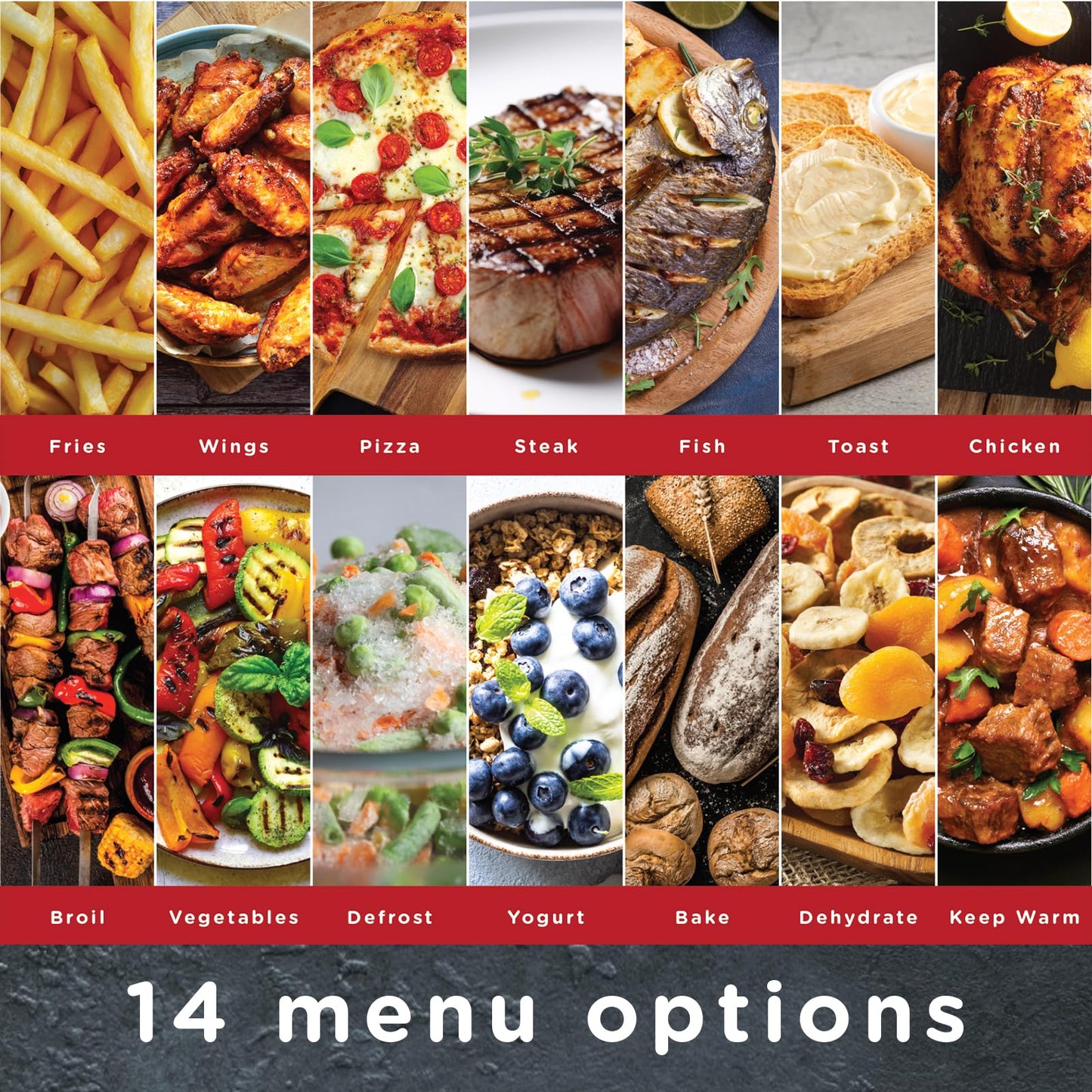 Sensio Home Gourmet Pro Clean Cook Air Fryer Oven - Dehydrator 1600W | 15L Capacity with Rotisserie Function and 14 Digital Preset Programs, Family