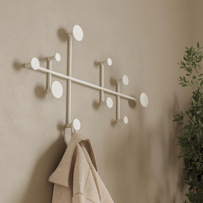Kazai. 'Sval' Wall Wardrobe | Minimalist Coat Hook Design from Berlin | Modern Metal Wall-Mounted Coat Rack/Hooks | White