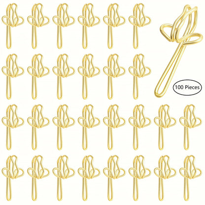 Metal Curtain Hooks 100 Pieces for curtains (gold,2.9x1.2cm)