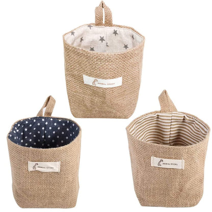 3 Pcs Small Hanging Storage Basket, Hanging Bag, Wall Hanging Basket