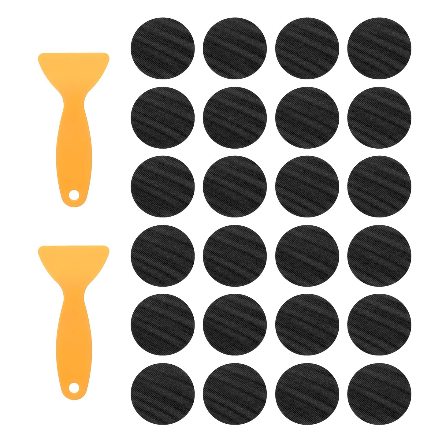 sourcing map 24pcs Non-Slip Bathtub Stickers,PEVA Anti-Slip Shower Stickers Showers Treads Round Appliques with 2 Pcs Scraper for Bath Tub Shower