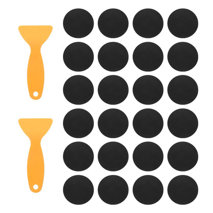 sourcing map 24pcs Non-Slip Bathtub Stickers,PEVA Anti-Slip Shower Stickers Showers Treads Round Appliques with 2 Pcs Scraper for Bath Tub Shower