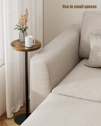 TUTOTAK Tall Round Side Table, Small End Table, Drink Table, Pedestal Side Table, livingroom, Brown TB01BB065EU