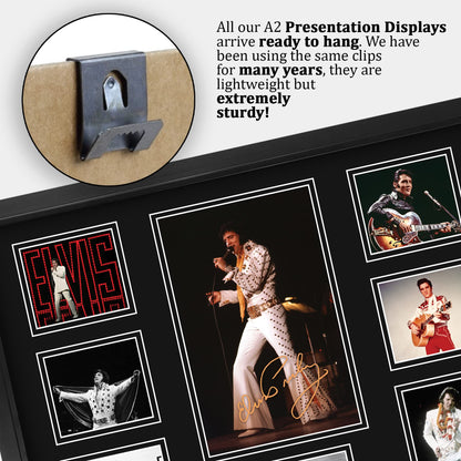 HWC Trading FR A2 Elvis Presley Gifts Deluxe Printed Signed Autograph Picture for The King of Rock and Roll - A2 Framed