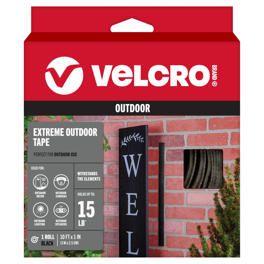 VELCRO Brand | Heavy Duty Extreme Outdoor Stick On Tape | Cut-to-Length Industrial Extra Strong Double Sided Hook & Loop Self Adhesive Tape Perfect