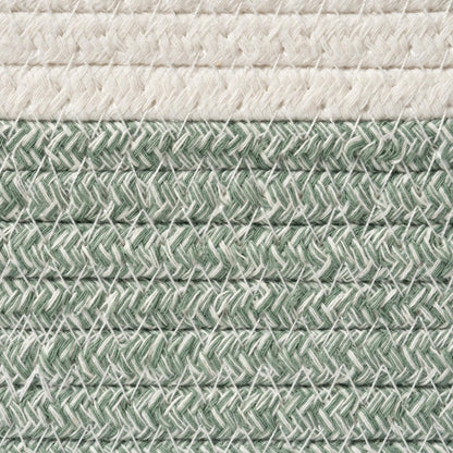 LA JOLIE MUSE Small Cotton Woven Storage Baskets, White & Green, 4 Pack