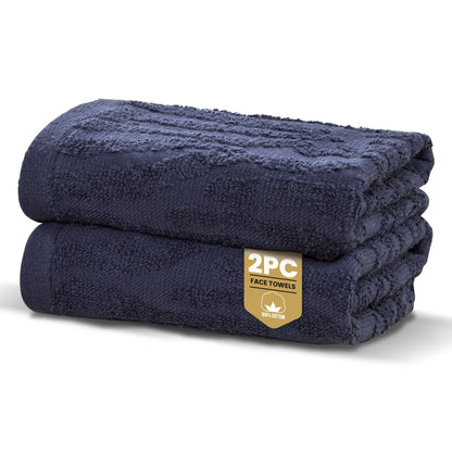 Rapport Home Safari Face Towels 2-Pack | Luxurious 100% Cotton 500gsm Soft Absorbent Face Cloths | Oeko-Tex Certified Bathroom Hand Towels