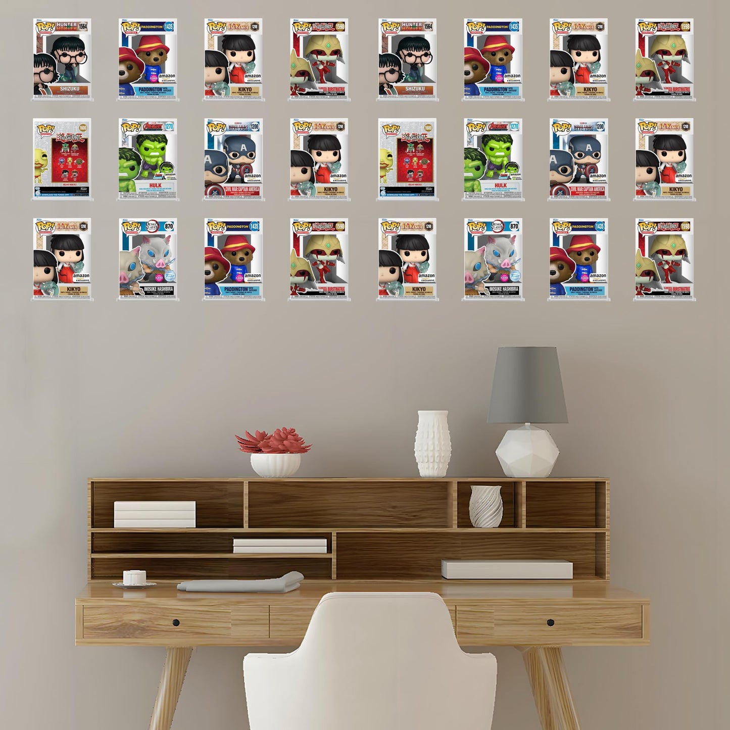 12 Pack Small Wall Shelf for Funko Pop Figures, Glow in The Dark, Clear