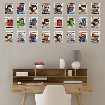 12 Pack Small Wall Shelf for Funko Pop Figures, Glow in The Dark, Clear