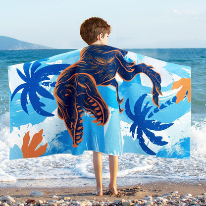 WERNNSAI Dinosaur Microfibre Beach Towel for Kids, 76 x 150cm Bath Towel