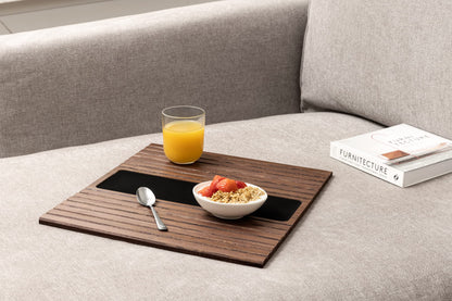 Bamboo Sofa Arm Tray - Anti-Slip, Flexible for All Armrests - Durable Couch Arm Table with Elegant Design, Natural Color, Fits Any Interiors