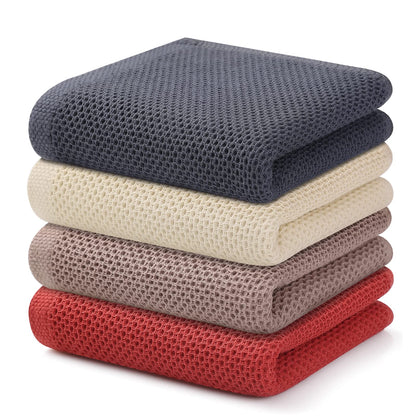 Kitinjoy 100% Cotton Waffle Weave Kitchen Towels, 4-Pack Super Soft and Absorbent Dish Towels for Drying Dishes, Kitchen Hand Towels, 13 in x 28 in