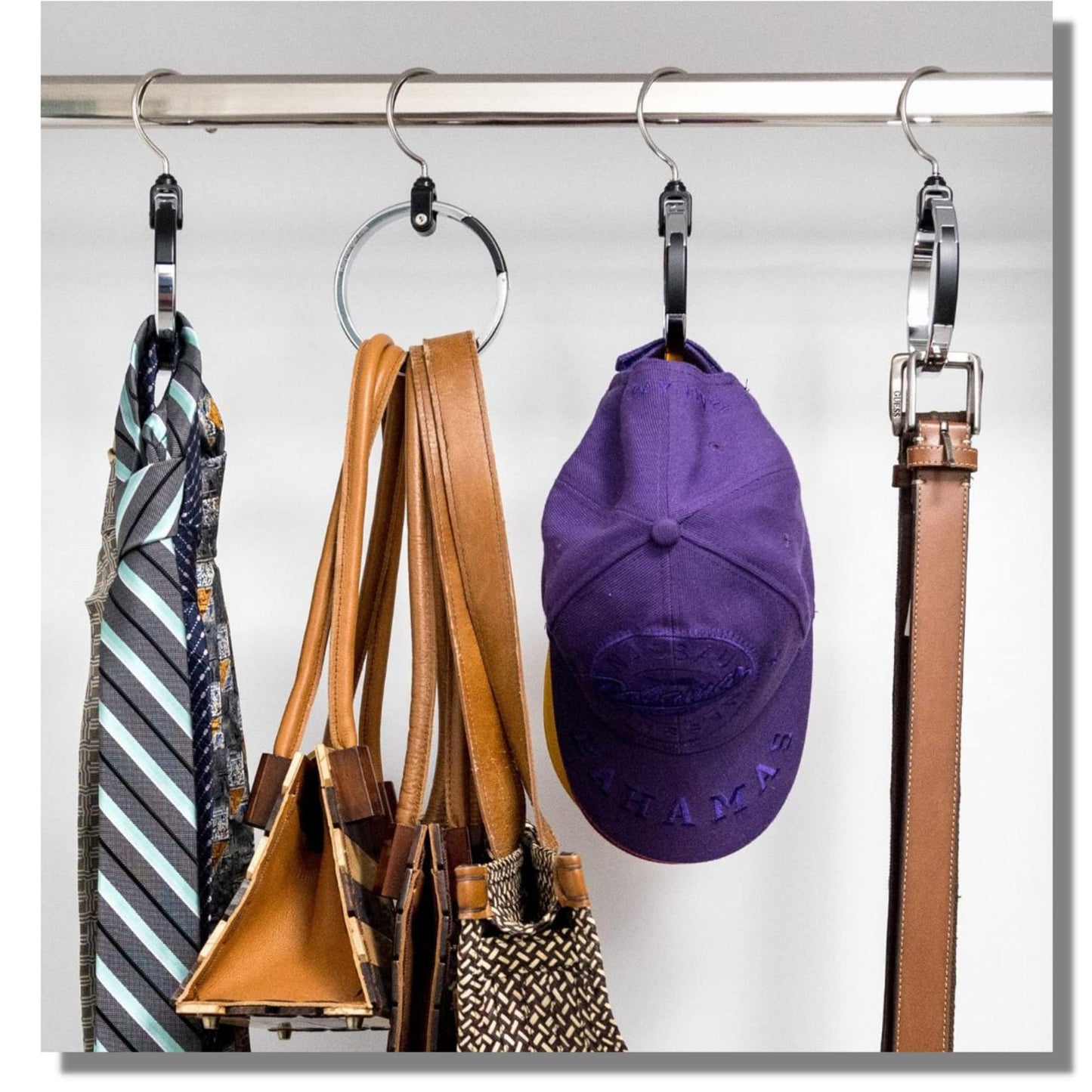 Multipurpose Closet Hanger Organizer - 1 Pack | Heavy Duty Metal Hangers for Clothes | Perfect for Belts, Ties, Baseball Caps, Scarves, Jewelry