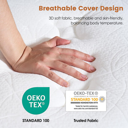 SogesPower 5FT Single Mattress, Memory Foam Mattress, Hybrid Mattress, Bed Mattress, Breathable Knitted Fabric, Gel Memory Foam