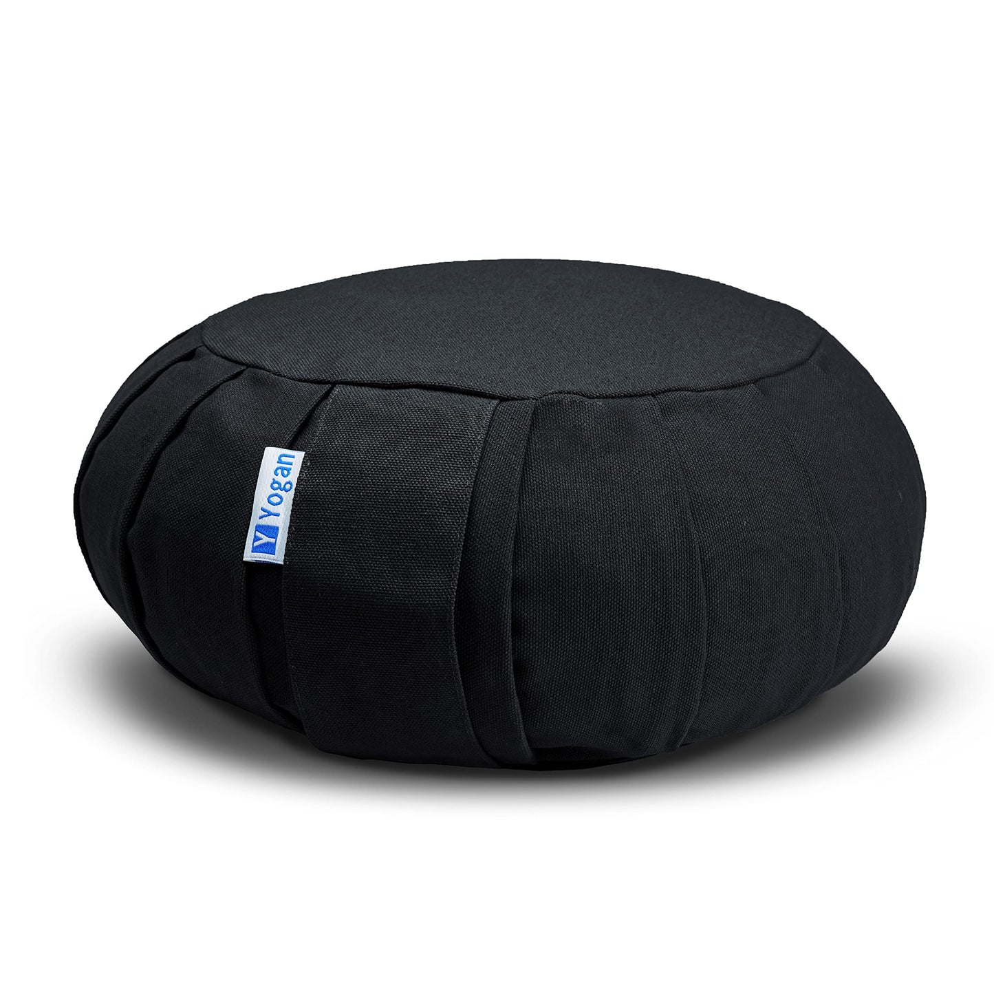Yogan Yoga Cushion/Meditation Cushion | Natural Buckwheat Hulls Filling | Outer Cover (Could be Removed and Washed) - Made of 100% Organic Cotton (Jet