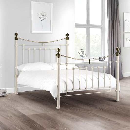 Julian Bowen Victoria Bed, Stone White, Double