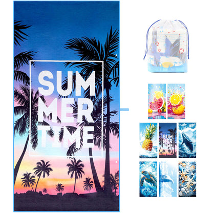 ZIOSINM Microfiber Beach Towels for Adults, 180 * 90cm Quick Dry Sand Free Oversized Extra Large Beach Towel for Beach, Swimming, Travel, Yoga, Gym