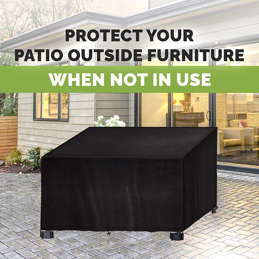 Straame - Outdoor Furniture Protection Cover ? Heavy Duty 420D Oxford Fabric ? Waterproof & Windproof Anti-UV - Rectangular Patio Table Cover with