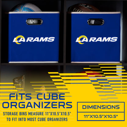 Franklin Sports NFL Los Angeles Rams Collapsible Storage Bin NFL Folding Cube Storage Container Fits Bin Organizers Fabric NFL Team Storage Cubes One