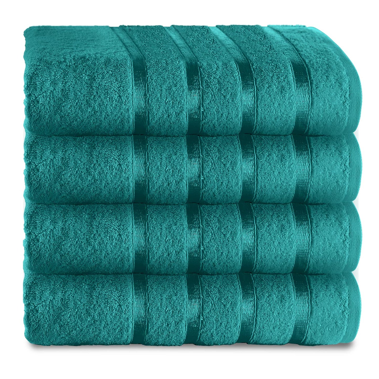 GC GAVENO CAVAILIA Fade Resistant Luxury Towels, Extra Absorbent 100% Ringspun Egyptian Cotton 500 GSM Bathroom Set, Teal, 4PK