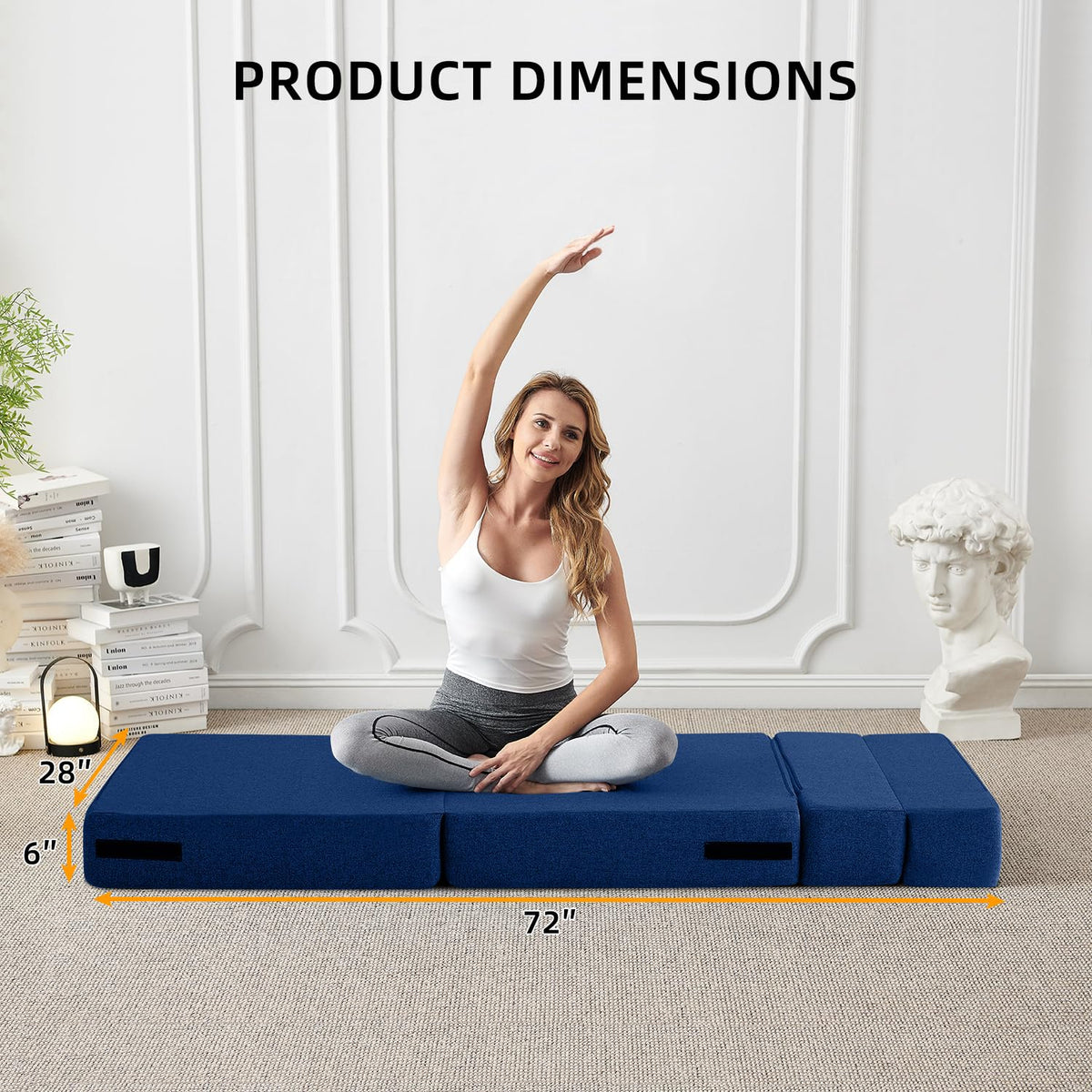 FILUXE Convertible Folding Sofa Bed - Sleeper Chair with Pillow, Modern Linen Fabric Floor & Futon Couch