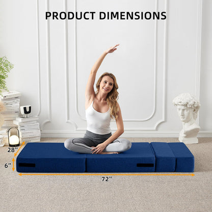 FILUXE Convertible Folding Sofa Bed - Sleeper Chair with Pillow, Modern Linen Fabric Floor & Futon Couch