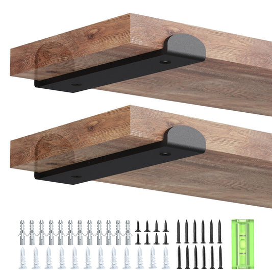 WELDUN 4 Pack Metal Scaffold Board Shelf Brackets 20 cm, Heavy Duty Wall Mounted Angle Shelving Brackets with Lips, for Industrial, Rustic, Modern