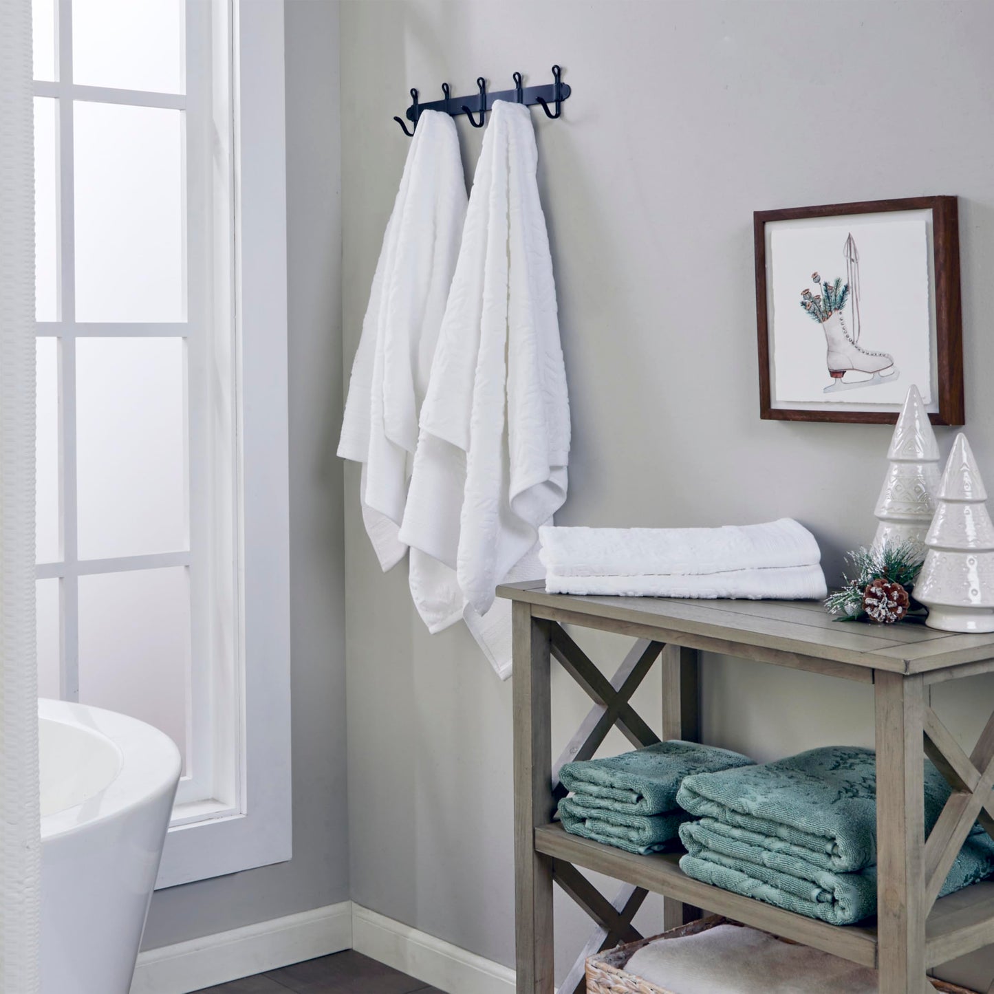 SKL Home Subtle Snowflakes Hand Towel (2-Pack)