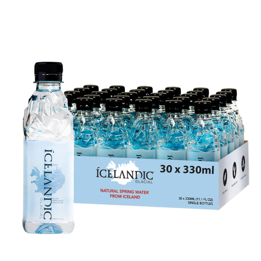 Icelandic Glacial Premium Still Water 330ml Recycled PET Bottles x 30 Per Pack ? Alkaline/Low PH, Recycled Packaging, BPA Free, Carbon Neutral from