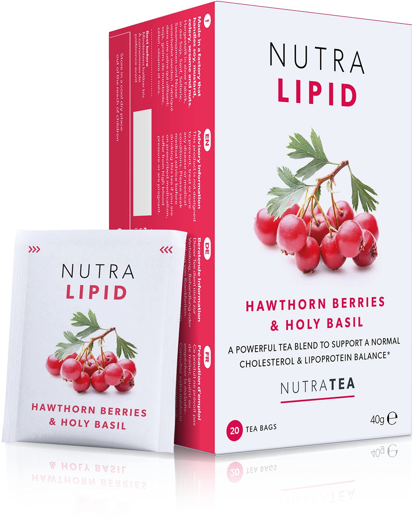 Nutra Tea NUTRALIPID - Lipid Management Tea | Cholesterol Tea - Includes Red Yeast Rice, Fenugreek & Artichoke - 60 Individually Wrapped Bags - Herbal