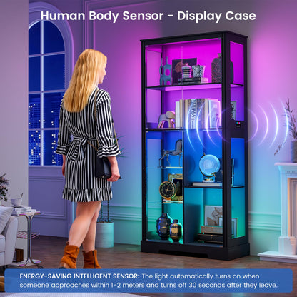 180cm Display Cabinets with RGB Lights and Human Sensing for Living room