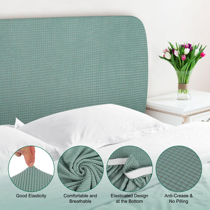 Bed Headboard Cover Dustproof Protector Jacquard Furniture Cover for 1.1-1.4m, Green