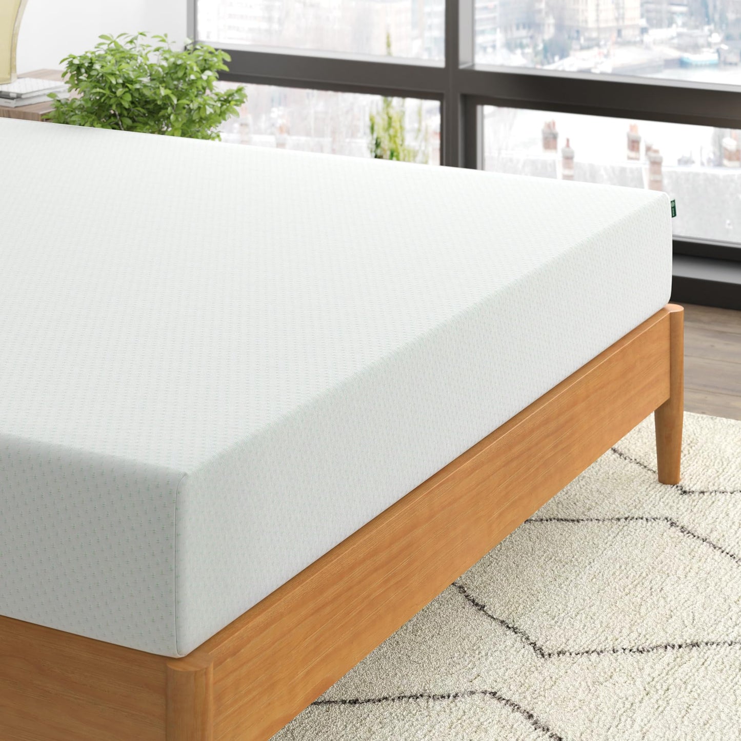 Zinus Double Mattress Memory Foam Infused with Green Tea - 4ft6 (135 x 190 cm) - 8'' Height - Medium Firm Orthopaedic Support - OEKO-TEX Certified