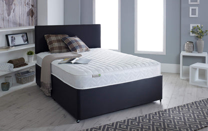 Starlight Beds Brick Design Quilted Sprung Hybrid Mattress with Memory Foam Layer. Soft Firmness, White, 18cm Deep. Small Double Mattress (4ft x 6ft3)