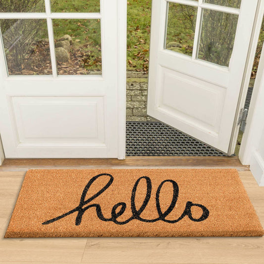 LuxUrux Welcome Mats Outdoor Doormat, with Heavy-Duty PVC Backing - Natural - Perfect Color/Sizing for Outdoor/Indoor uses.
