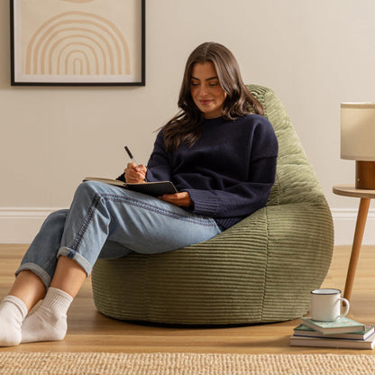 icon Dalton Cord Bean Bag with Filling Included, Set of 2, Green