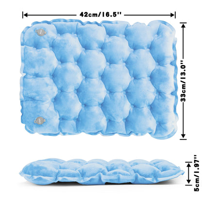 EULANT Velvet Inflatable Camping Seat Cushion, Ultralight & Soft Air Indoor Sitting Mat Pad to Sit on for Flight Travel Concerts Grandstands Floor