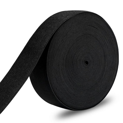 AiQInu Elastic Tape 4cm x 14m - Elastic for Sewing Belt, Wide Band for Clothing & DIY, Black