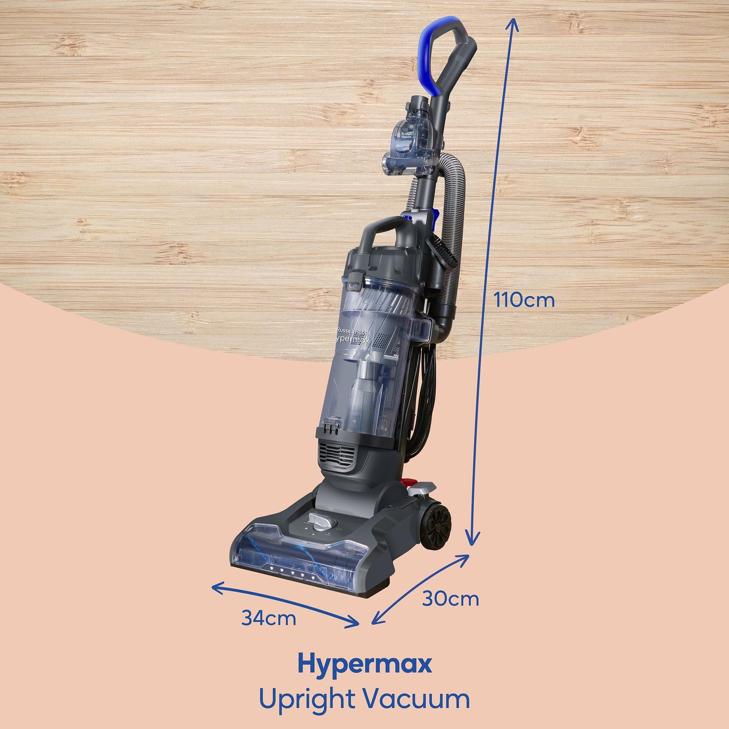 Russell Hobbs Vacuum RHUV7001, Upright Vaccum, Grey & Blue
