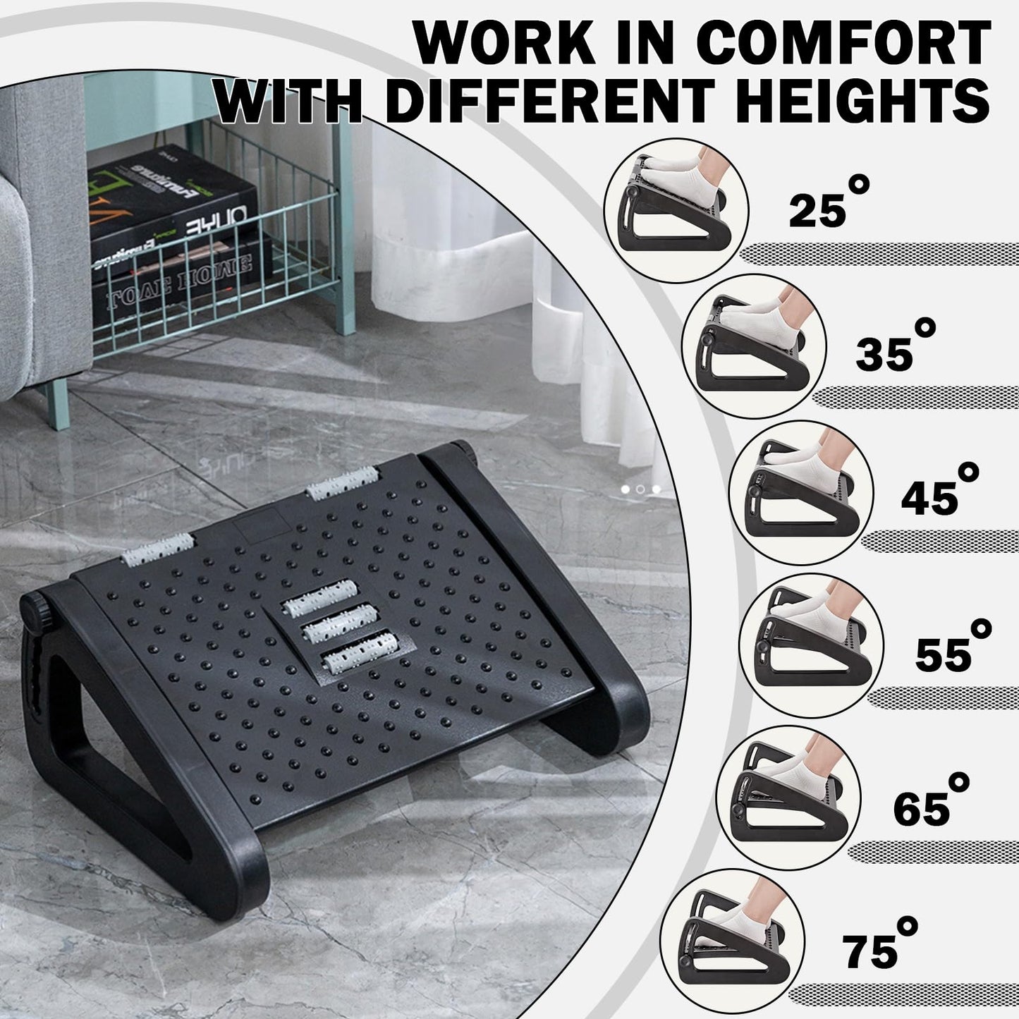Eidoct Foot Rest Under Desk, Ergonomic Under Desk Foot Rest