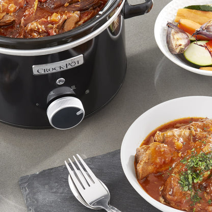 Crock-Pot Slow Cooker | Removable Easy-Clean Ceramic Bowl | 2.4 L (1-2 People | Energy Efficient | Black [CSC046]