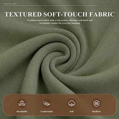 Swivel Armchair for Living Room, 360° Rotating Living Room Chair, Linen Fabric Accent Chair with Removable Seat Cushion & Pillow