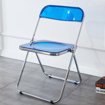 KAIHAOWIN Luxury Modern Transparent Folding Chair Acrylic Stacking Chairs with Crystal Seats-PC Plastic for Living Room and Outdoor Use